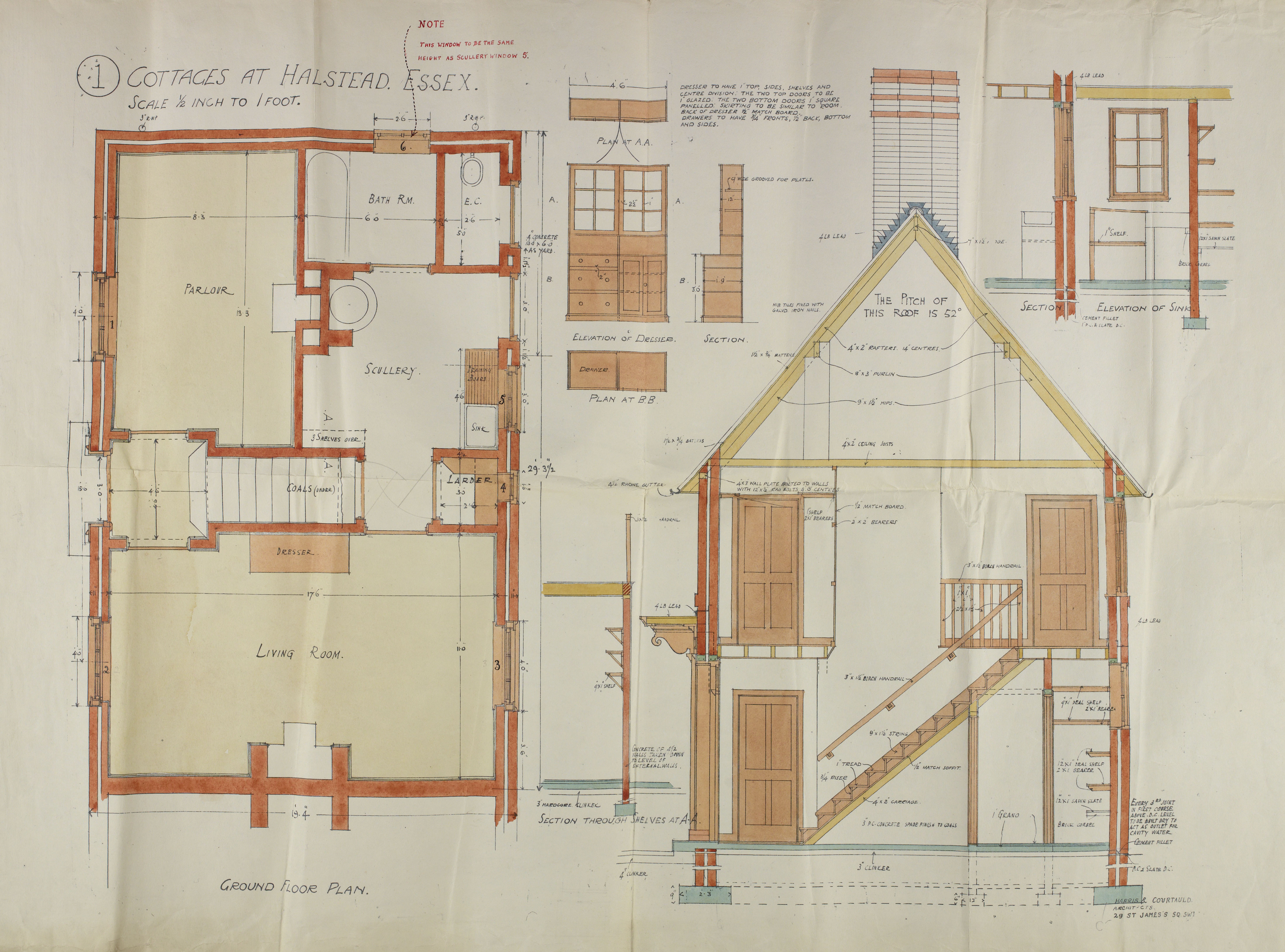Plan of housing built for Courtauld's workers (D-RH Pb1-16)