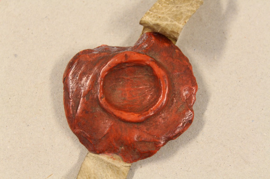 Reverse of seal of Richard II, complete with medieval fingerprints