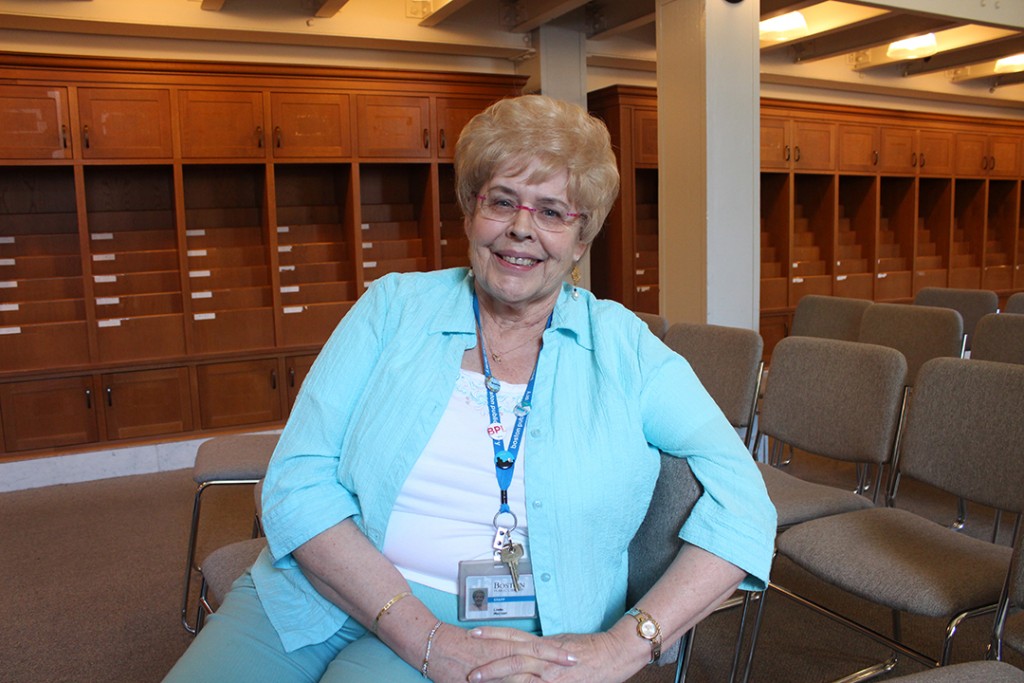 Linda MacIver at Boston Public Library during Neil and Allyson's visit last summer
