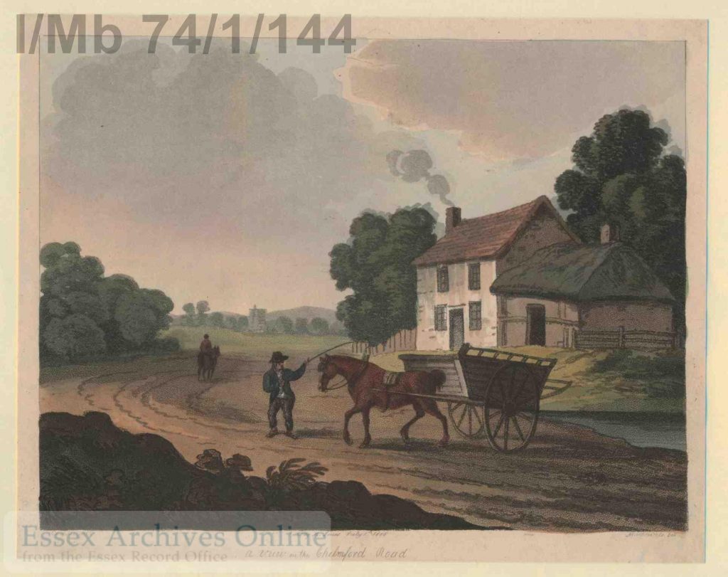 Colour engraving of Chelmsford Road, 1806